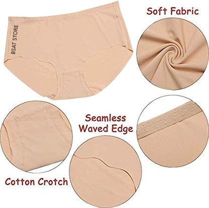 Women's Ice Silk Blend Invisible Lines No Show Hipster Panty (Pack of 4).